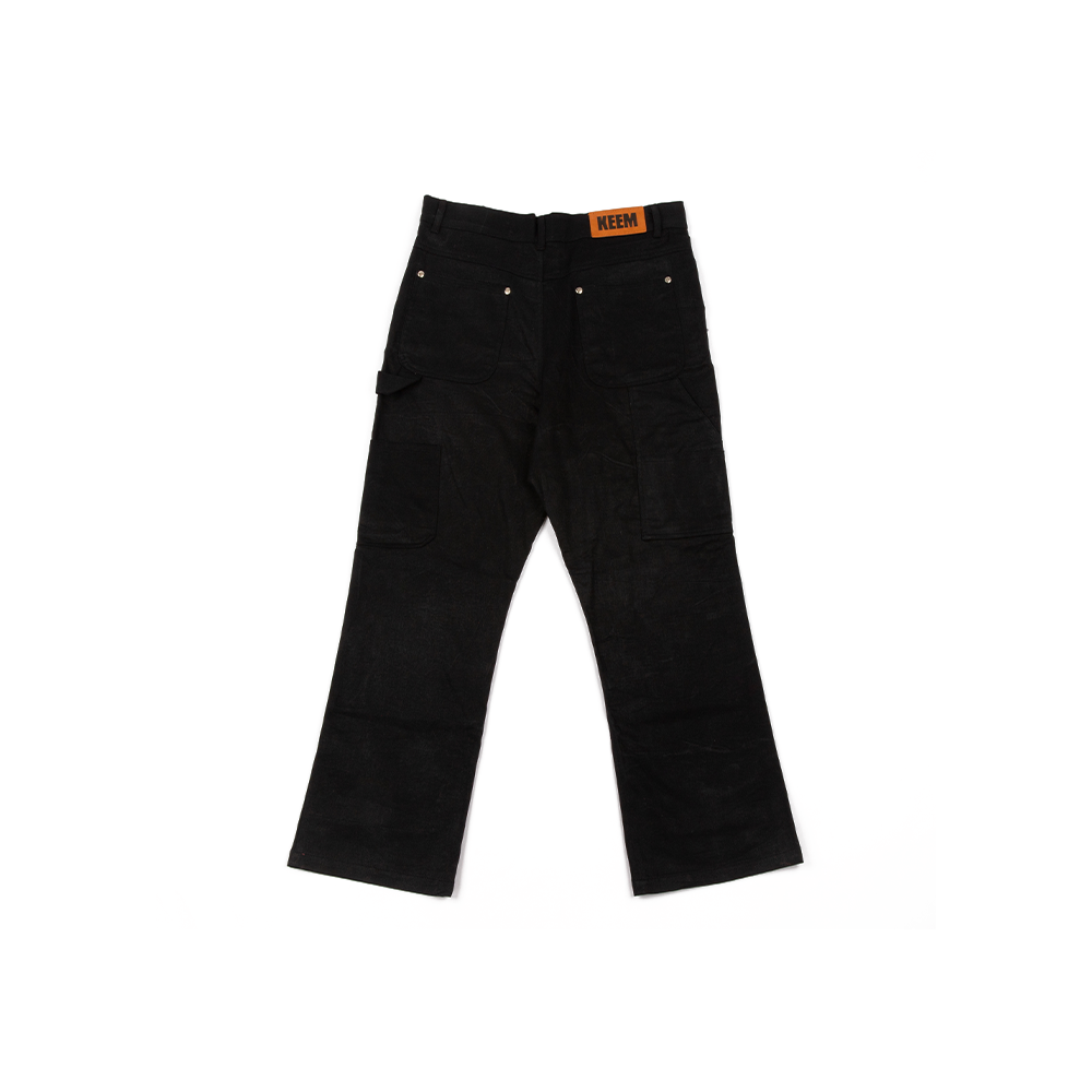 Wax Denim Studded Carpenter Pant 'Black'