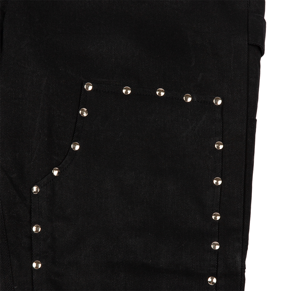 Wax Denim Studded Carpenter Pant 'Black'