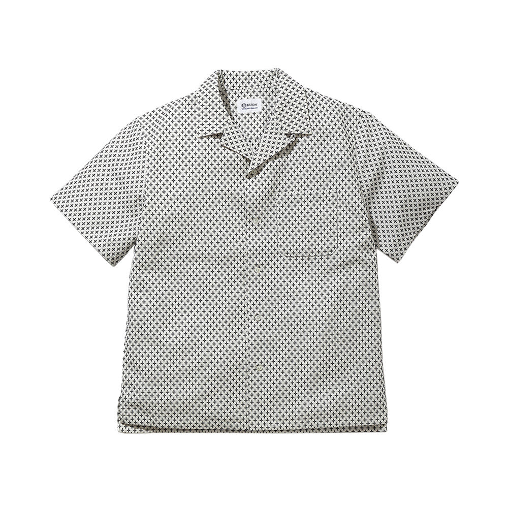 Cross Sashiko Camp Collar Shirt