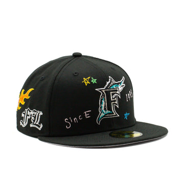 Miami Marlins Scribble Black 59FIFTY Fitted