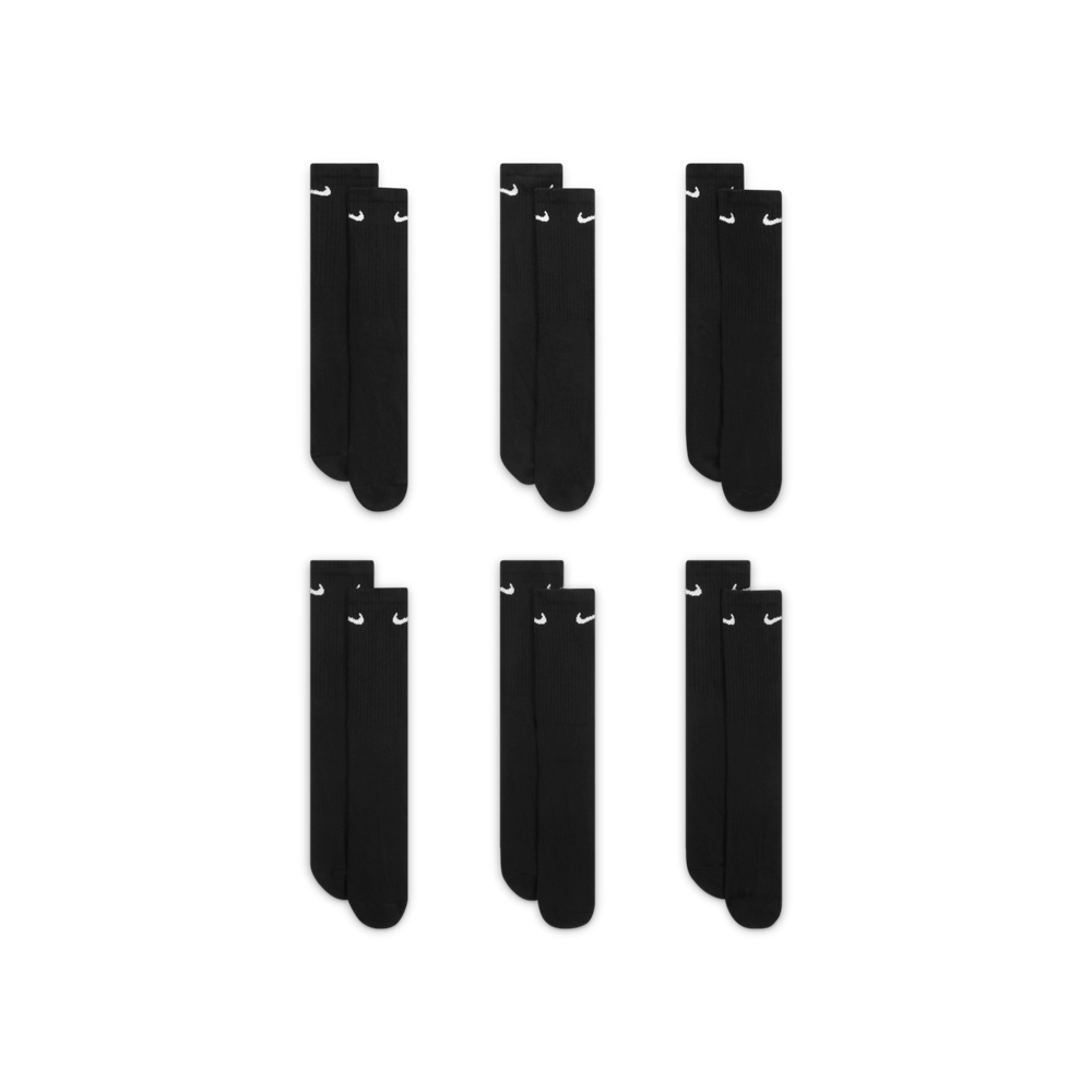 Nike U Everyday Cushioned Training Crew Sock - 6 Pack 'Black' â TÄKOUT NY