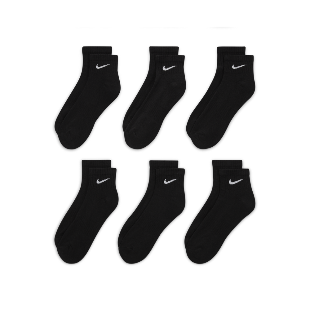 Nike U Everyday Cushioned Training Ankle Socks - 6 Pack 'Black'