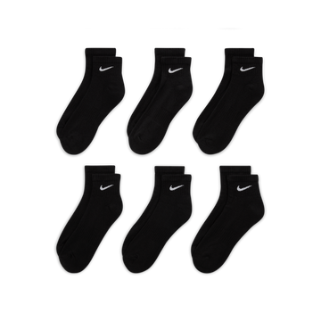 U Everyday Cushioned Training Ankle Socks - 6 Pack 'Black'