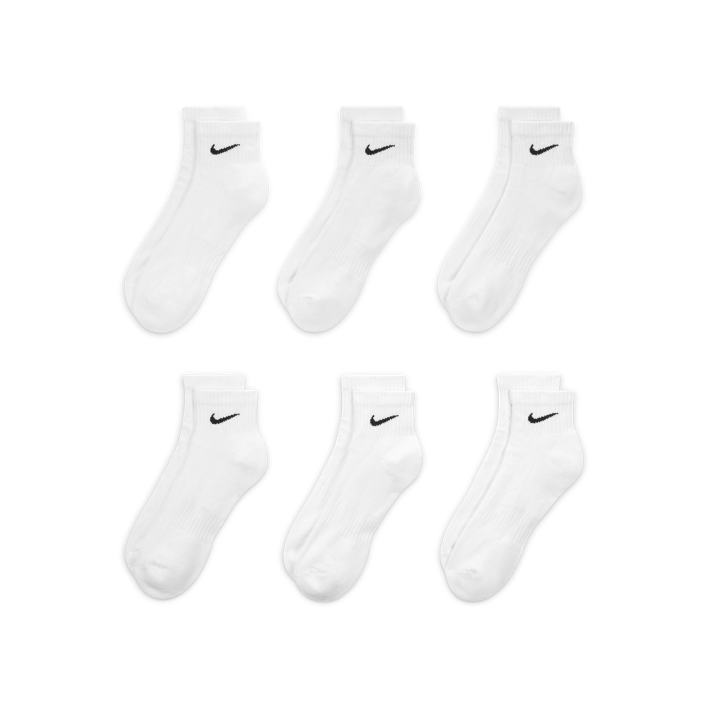 U Everyday Cushioned Training Ankle Socks - 6 Pack 'White'