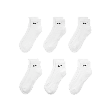 U Everyday Cushioned Training Ankle Socks - 6 Pack 'White'