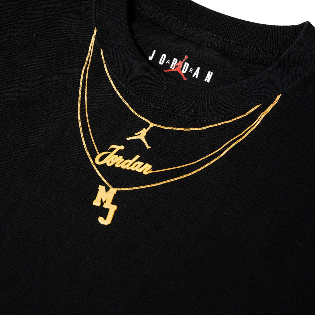 W Air Jordan Heritage Gold Chain Tee 'Black'